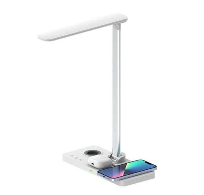 VELES - memorii 3 in 1 Wireless Charger with Desk Lamp - White