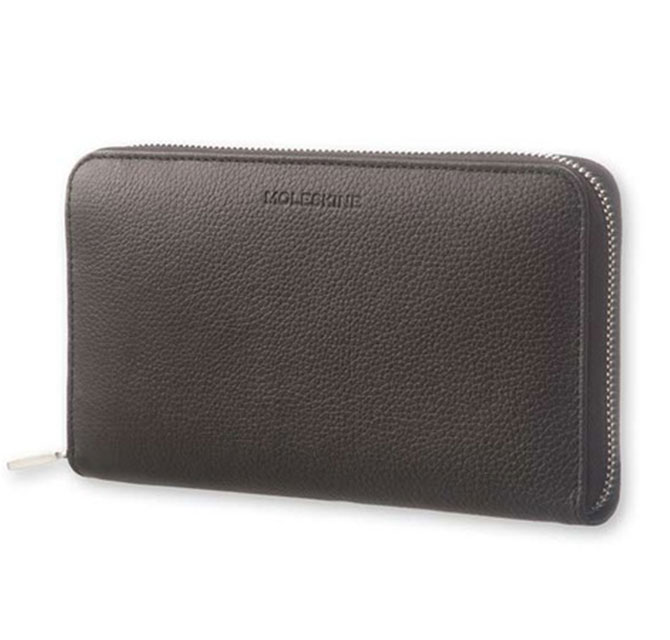 Moleskine Lineage Genuine Leather Zippered Wallet Black
