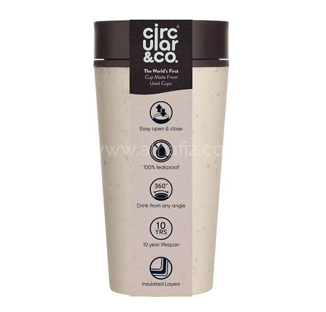 Circular Cup 12oz Cream & Cosmic Black