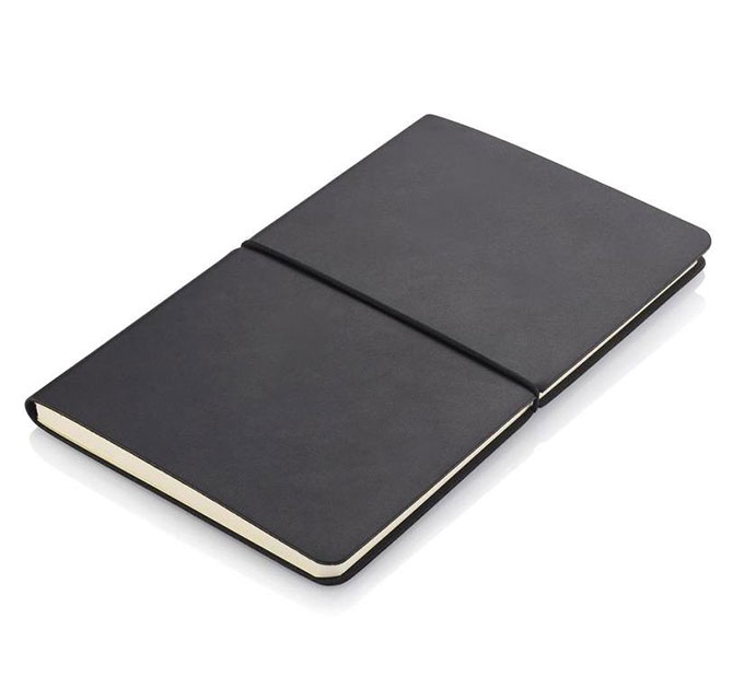 PEJA - Santhome A5 Recycled PU Soft Cover Notebook - Black