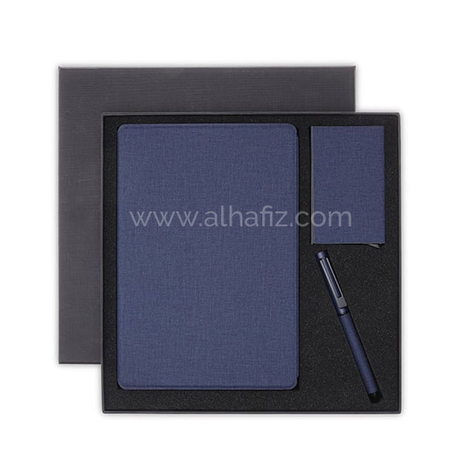 TESSIN - CHANGE ZERO Sustainable Gift Set with Refillable Notebook, Pen & Cardholder - Navy