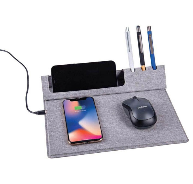 VANI - 10W Wireless Mouse Pad & Desk Organizer