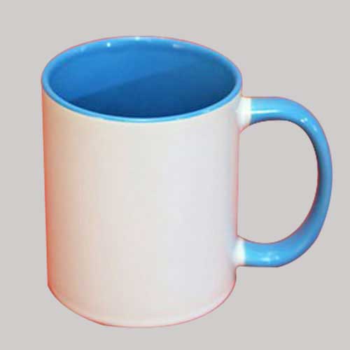 White Cup - Light Blue Inner and Handle