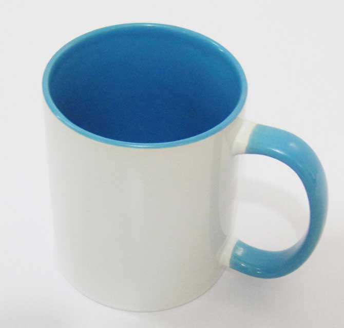 White Cup - Light Blue Inner and Handle