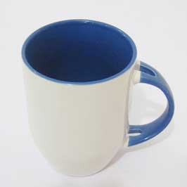 White Cup - Blue Inner and Handle