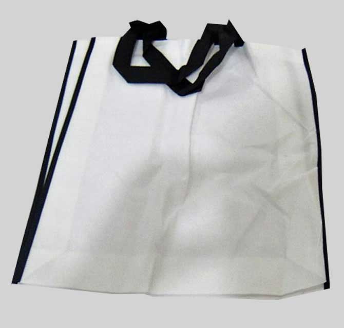  Woven Bag - White Black Outline