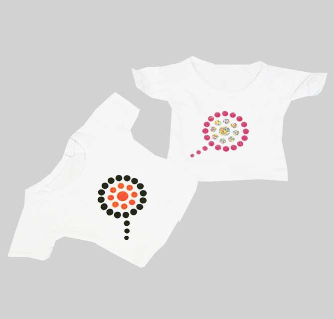 Custom Printed T Shirt (White) - Multicolor Flowers