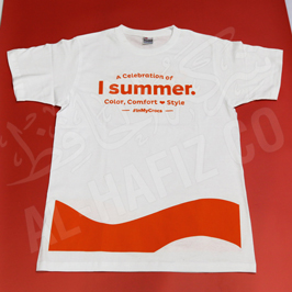 Silk Screen Printing Summer white T-shirt 