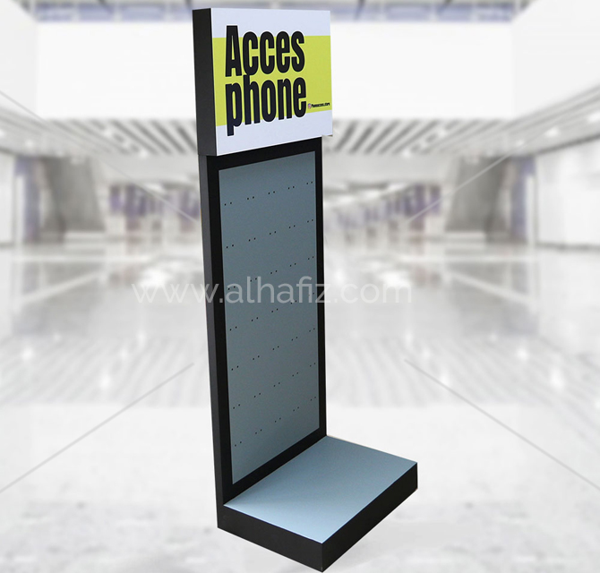 Wooden Display Stand, Floor Displays With Metal Hooks For Flip Flops