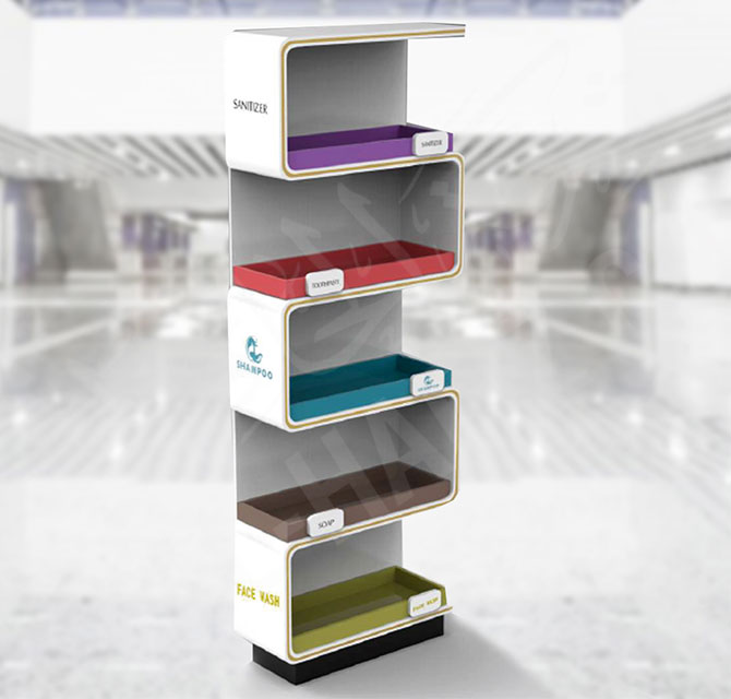 Customize Display Stand With Moveable Colorful Trays