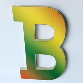 Flat Cut Transparent Acrylic Sign Letter with Vinyl Sticker