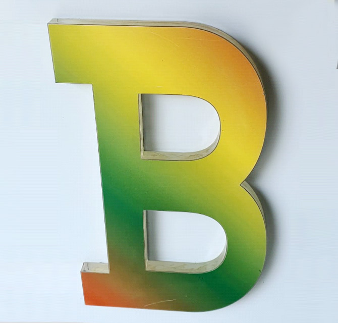 Flat Cut Transparent Acrylic Sign Letter with Vinyl Sticker