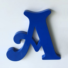 Flat Cut Blue Color MDF Sign Letter