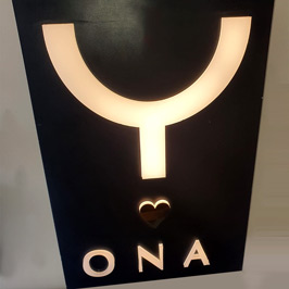Tray Sign with Illuminated Push Through Letters