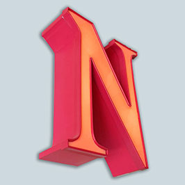 Trim Capped Channel Sign Letter with Flat Cut Illuminated Acrylic & Painted Zincore Side Returns