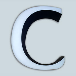 Rimless Flat Cut illuminated Acrylic Channel Sign Letter with Powder Coated Aluminum Side Returns