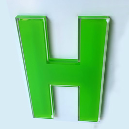Flat Cut Transparent Acrylic Sign Letter with Vinyl Stickers on Each side