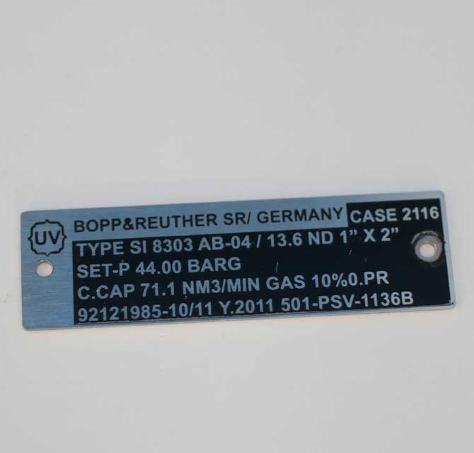 Laser Engraved Metallic Tag - Bopp & Reuther