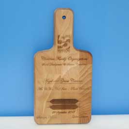 Laser Engraved Wooden Shield - Paddle Shaped