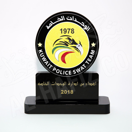 Kuwait Police Custom Acrylic Appreciation Shield