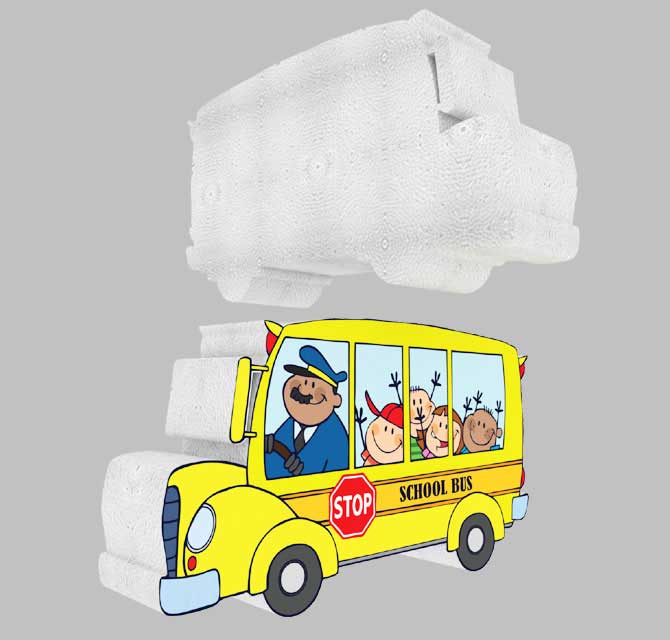 Styrofoam Standee with Sticker - School Bus