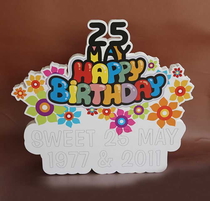 Styrofoam 2D Cutout - Happy Birthday