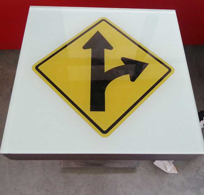 Traffic Sign -  Right Turn Split Sign