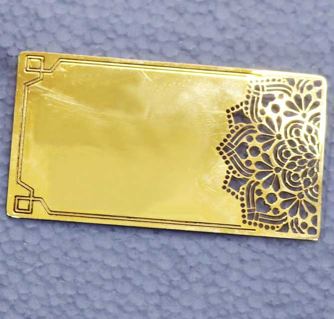 Laser Cut Brass Business Card