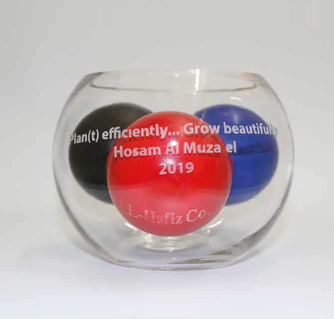 Sand Blasting On A Glass Bowl