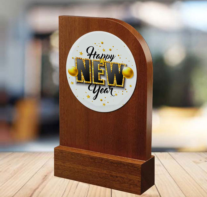 New Year Wooden Shield 