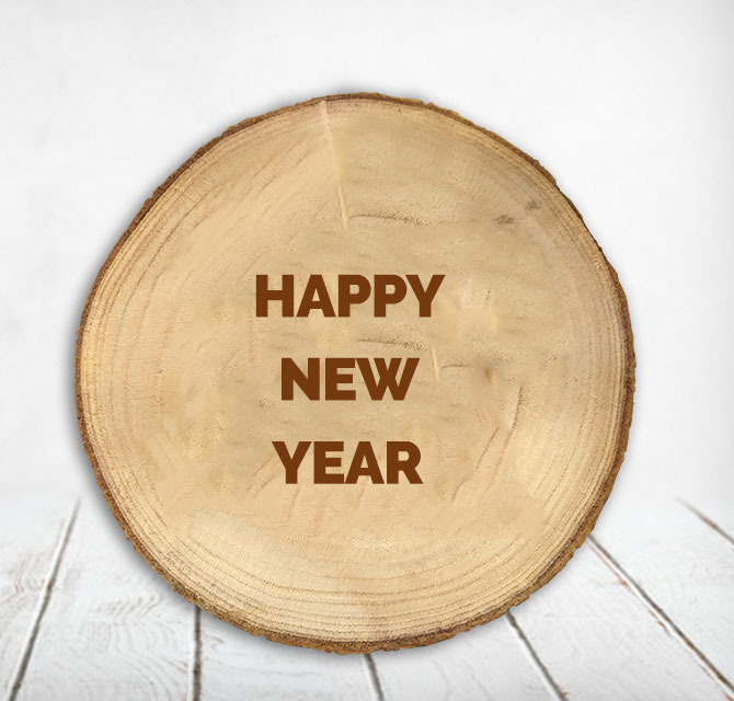 New Year Wood Engraved Gift