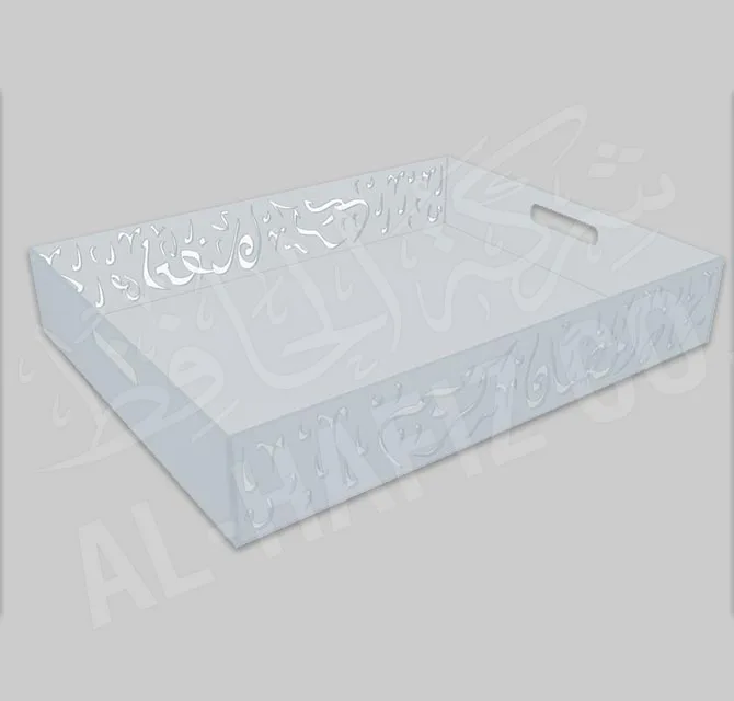 حفر زخارف إسلامية على صينية أكرليك