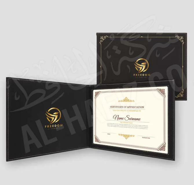 Leather Certificate Holder - Black