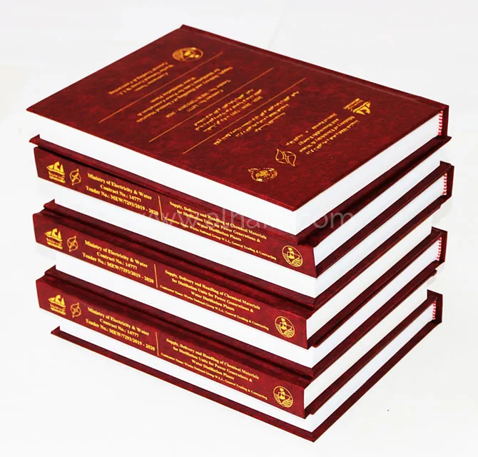 Maroon Hard Cover Books with Gold Foil Stamping
