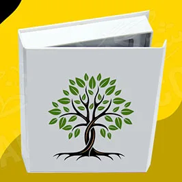 ملف حلقات بغلاف مقوى أبيض مع تصميم مطبوع ملف حلقات بغلاف مقوى أبيض مع تصميم مطبوع