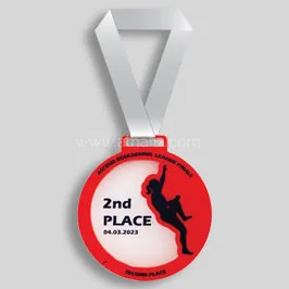 Second Place Acrylic Medal – Red Second Place Acrylic Medal – Red