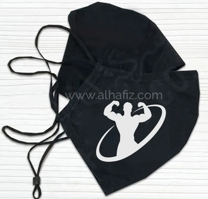Black Face Mask with Fitness Logo
