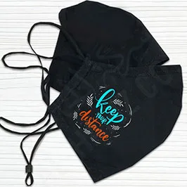 Face Mask - Non-Medical- Black Valve - Cotton