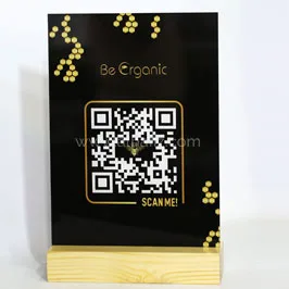 Black & Gold QR Menu Stand Black & Gold QR Menu Stand