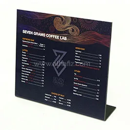 L-Shaped Coffee Menu Display L-Shaped Coffee Menu Display