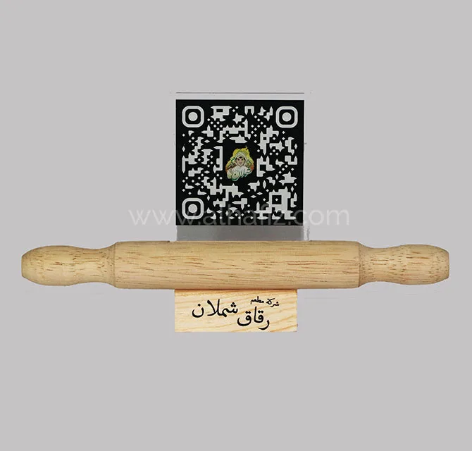 حامل قائمة QR على عصا العجين للمخابز