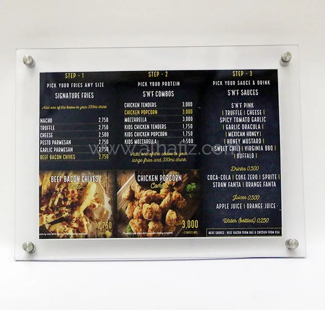 Wall-Mounted Acrylic Menu Board