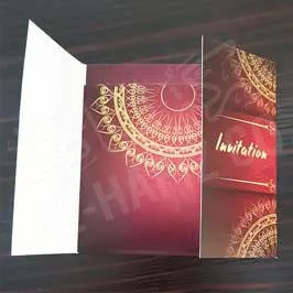 Fancy Invitation card - Red with Golden Print Fancy Invitation card - Red with Golden Print
