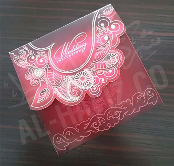  Laser Cut Invitation Card - Fancy Red