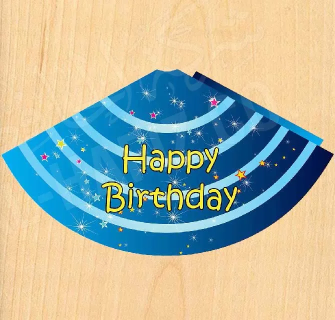 Iridescent Digital Printed Birthday Paper Cone Cap