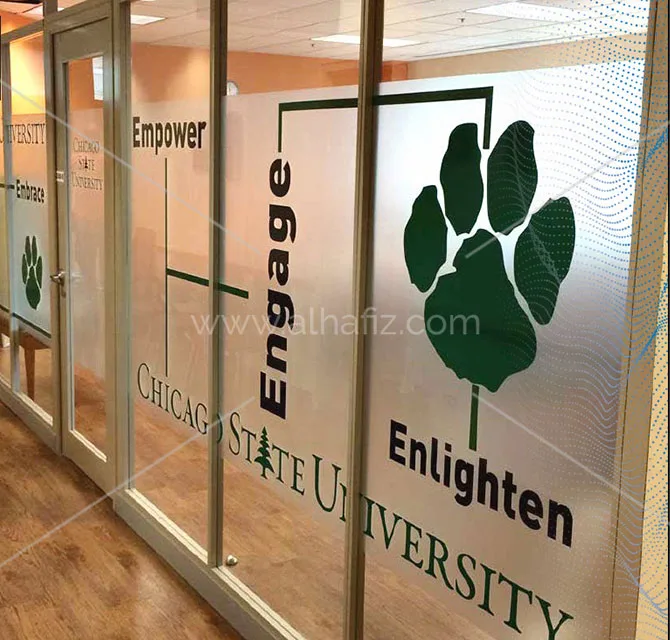 Frosted Glass Graphics for University Offices