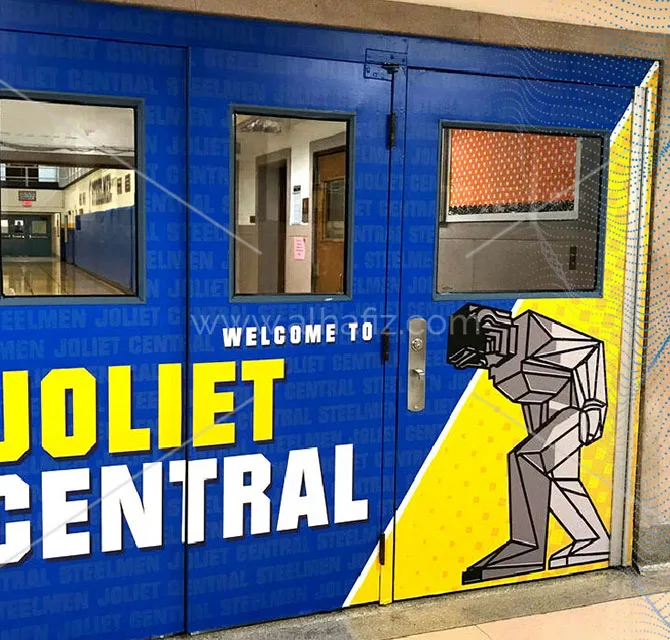School Entrance Door Wrap Graphics