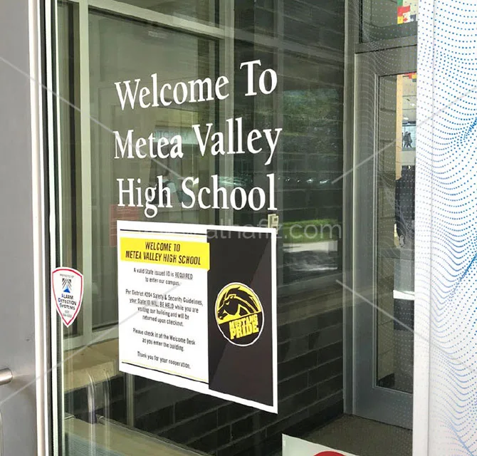 School Entrance Glass Door Lettering