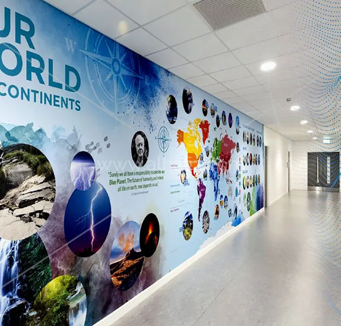 Continents Wall Mural for Schools