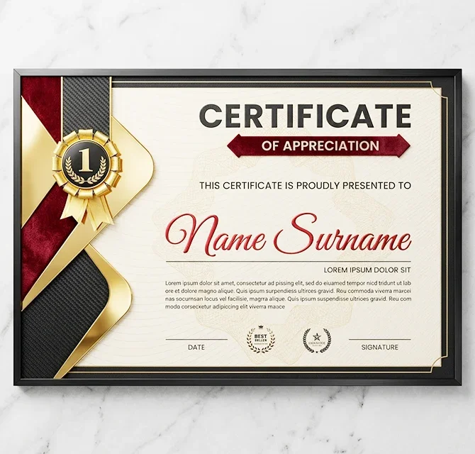 Certificate printing 3